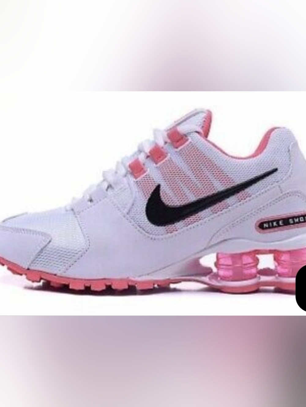 White and Pink Athletic Sneakers Nike Shox Sz 8.6